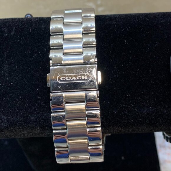 Coach "Andee" Boyfriend Watch Stainless Steel with Black and Light Blue Dial - Picture 5 of 6